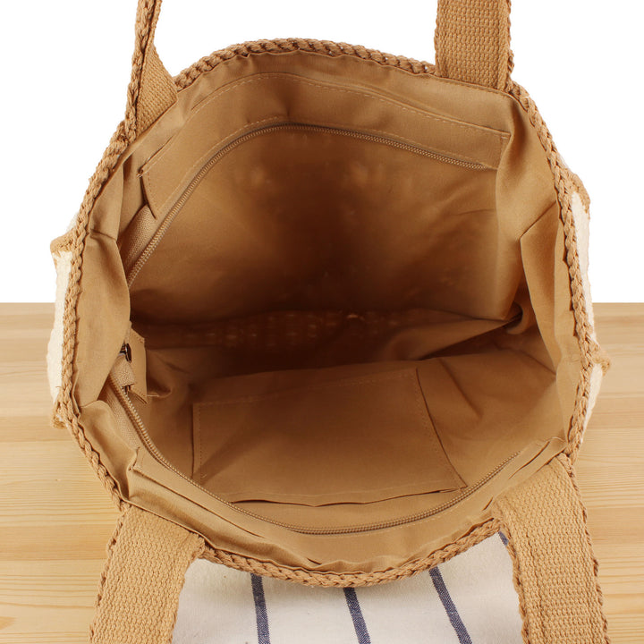 Macramé Shopper with Floral Design Bowlift