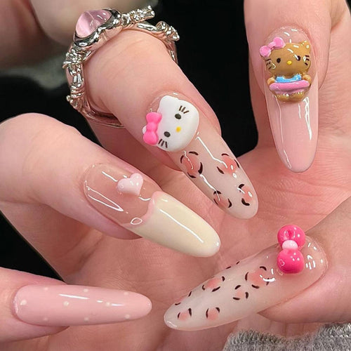 Decorative Cartoon-Themed Press-On Nail Art Bowlift