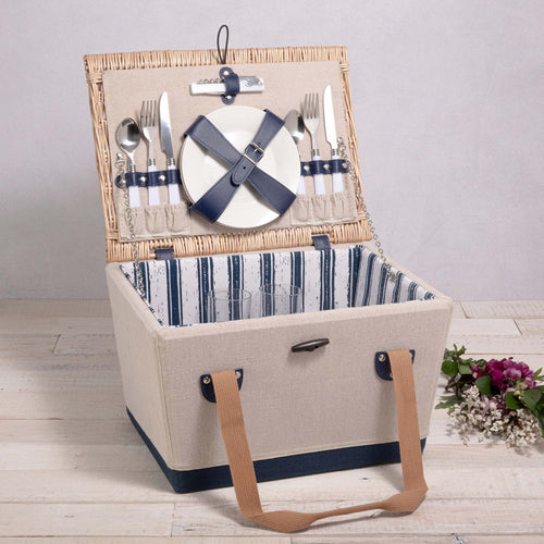 Ladies picnic basket with integrated crockery set and insulated inner pocket Bowlift