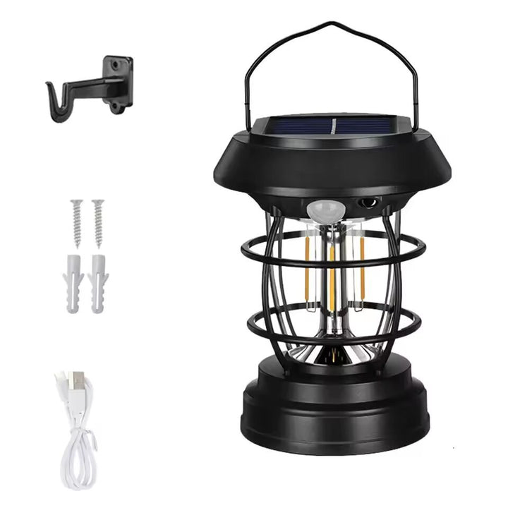 Solar-Powered Rechargeable LED Mosquito Zapper Lantern Bowlift