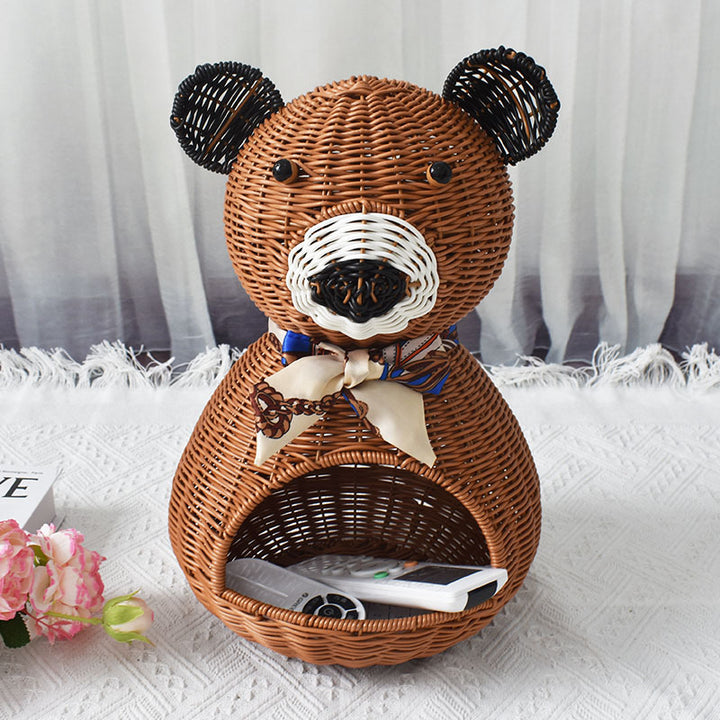 Cute Bear-Shaped Decorative Storage Basket Bowlift