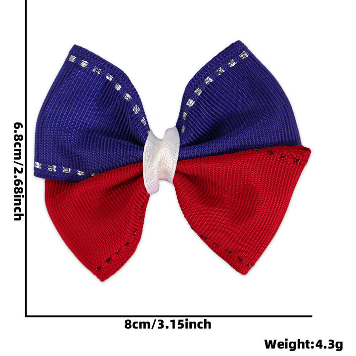 Women's Independence Day mini grosgrain ribbon hair bow with alligator clip Bowlift