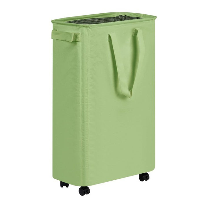 Foldable laundry basket with wheels and practical lid Bowlift