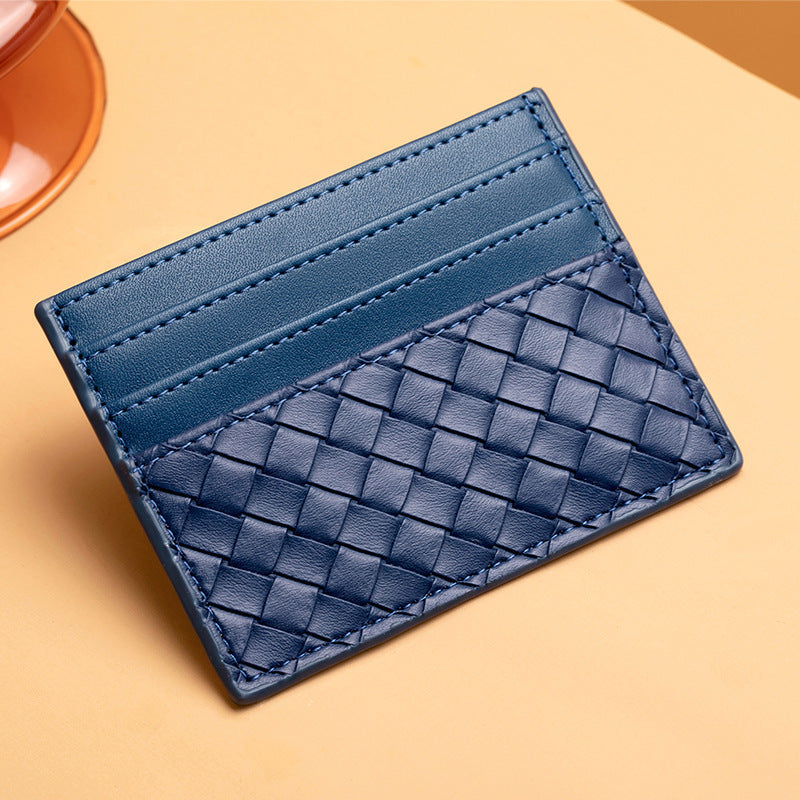 Woven Leather Card Holder Bowlift