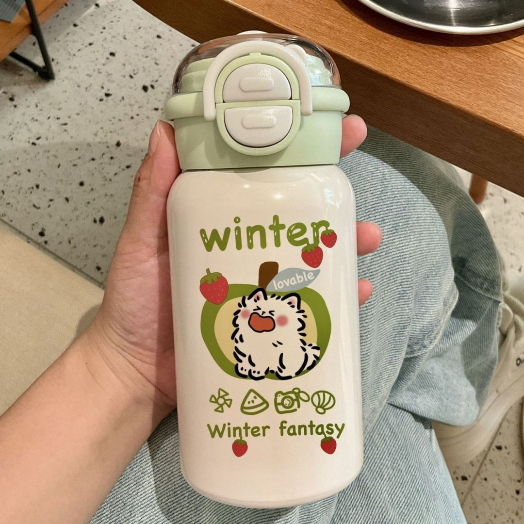 Women's practical drinking bottle with playful animal design Bowlift