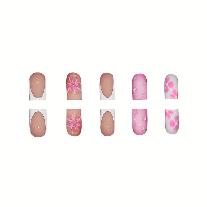 Artistic Floral Nail Art Extensions Bowlift