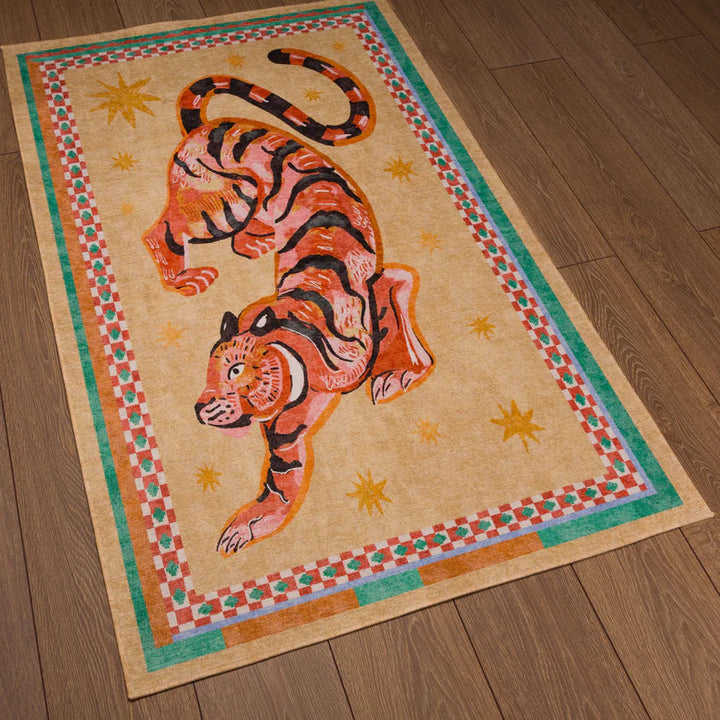 Artistic Tiger-Themed Area Mat