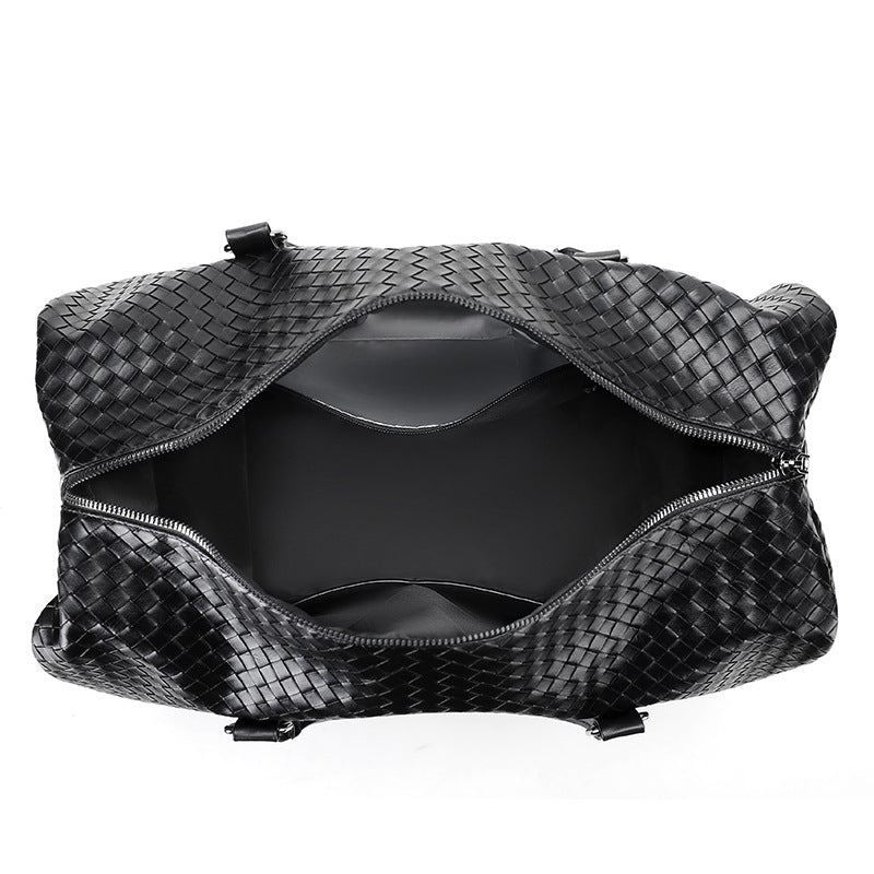 Elegant Braided Leather Duffel Bag Bowlift