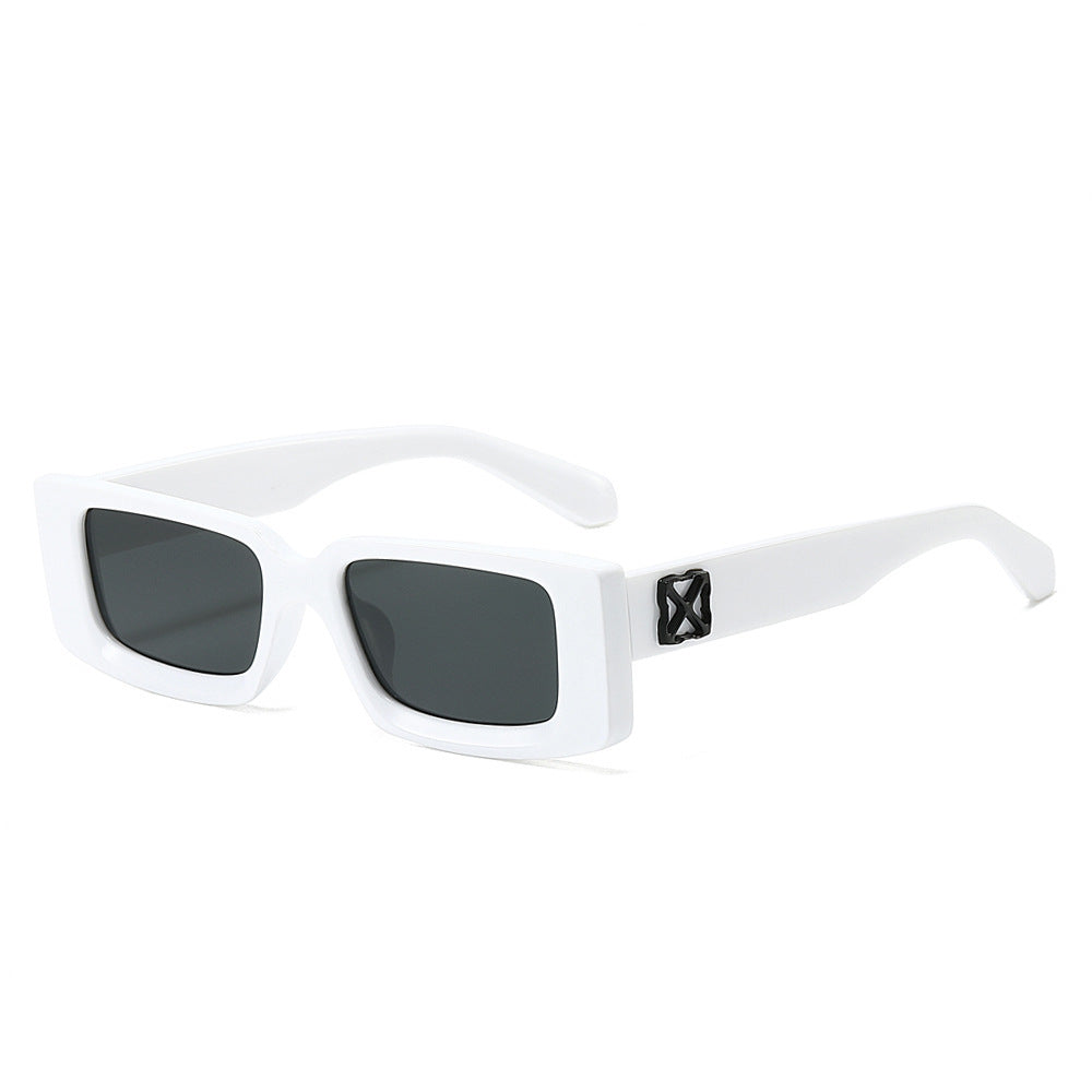 Oversized Geometric Sunglasses with Decorative Metal Accents Bowlift