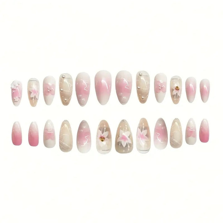 Decorative Floral Acrylic Nail Art Enhancements Bowlift
