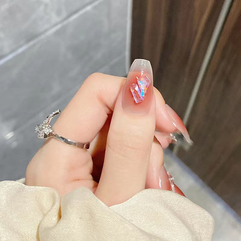 Artistic acrylic nails with glitter elements Bowlift