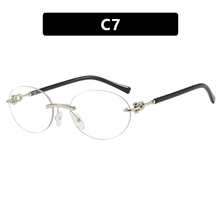 Women oval sunglasses with luxurious metal frame and mirrored lenses Bowlift