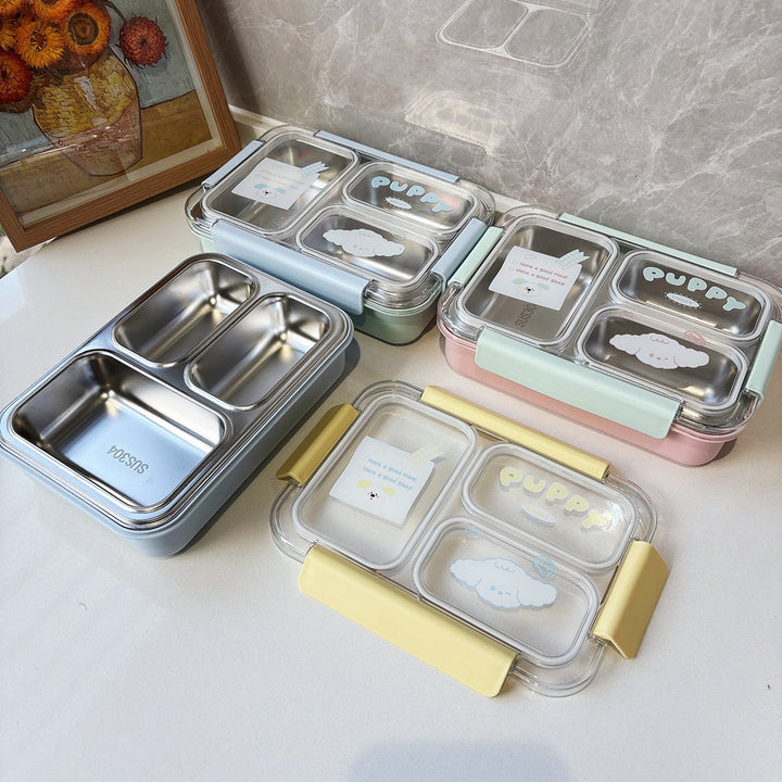 Multi-Compartment Lunch Box with Utensils