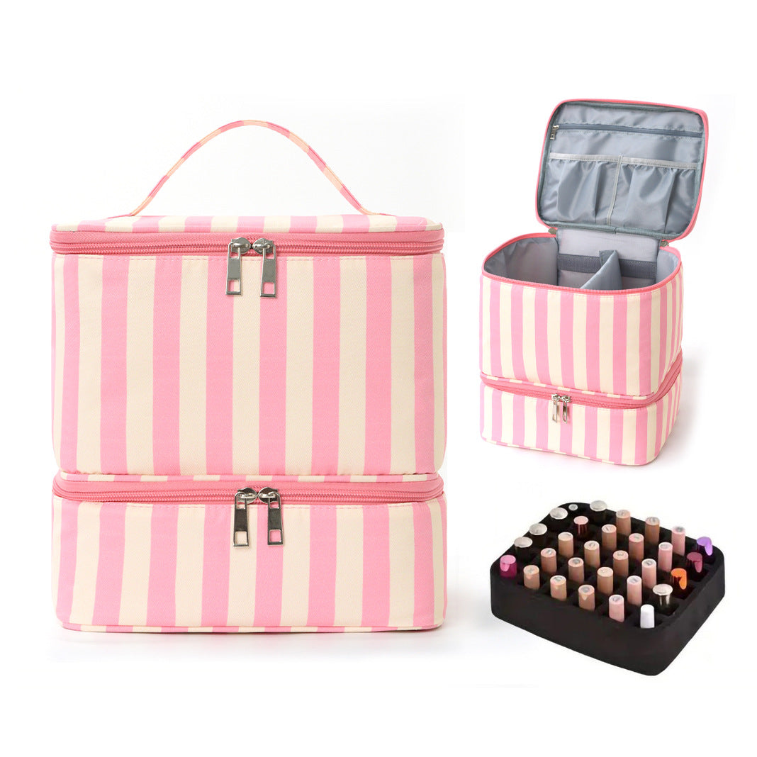 Cosmetic organizer with multiple compartments and removable interior Bowlift
