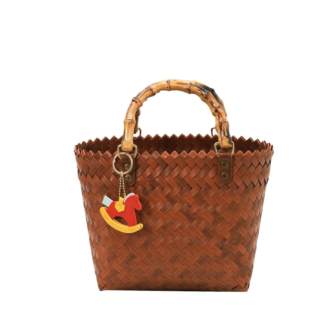 Handcrafted basket bag with bamboo handles Bowlift