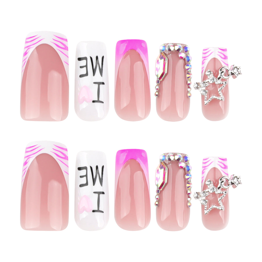 Artful nail art with romantic embellishments and glitter accents Bowlift