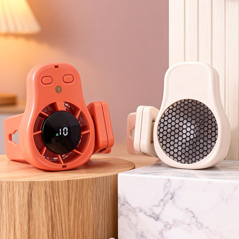 Women's Portable Clip Fan with LED Temperature Display Bowlift