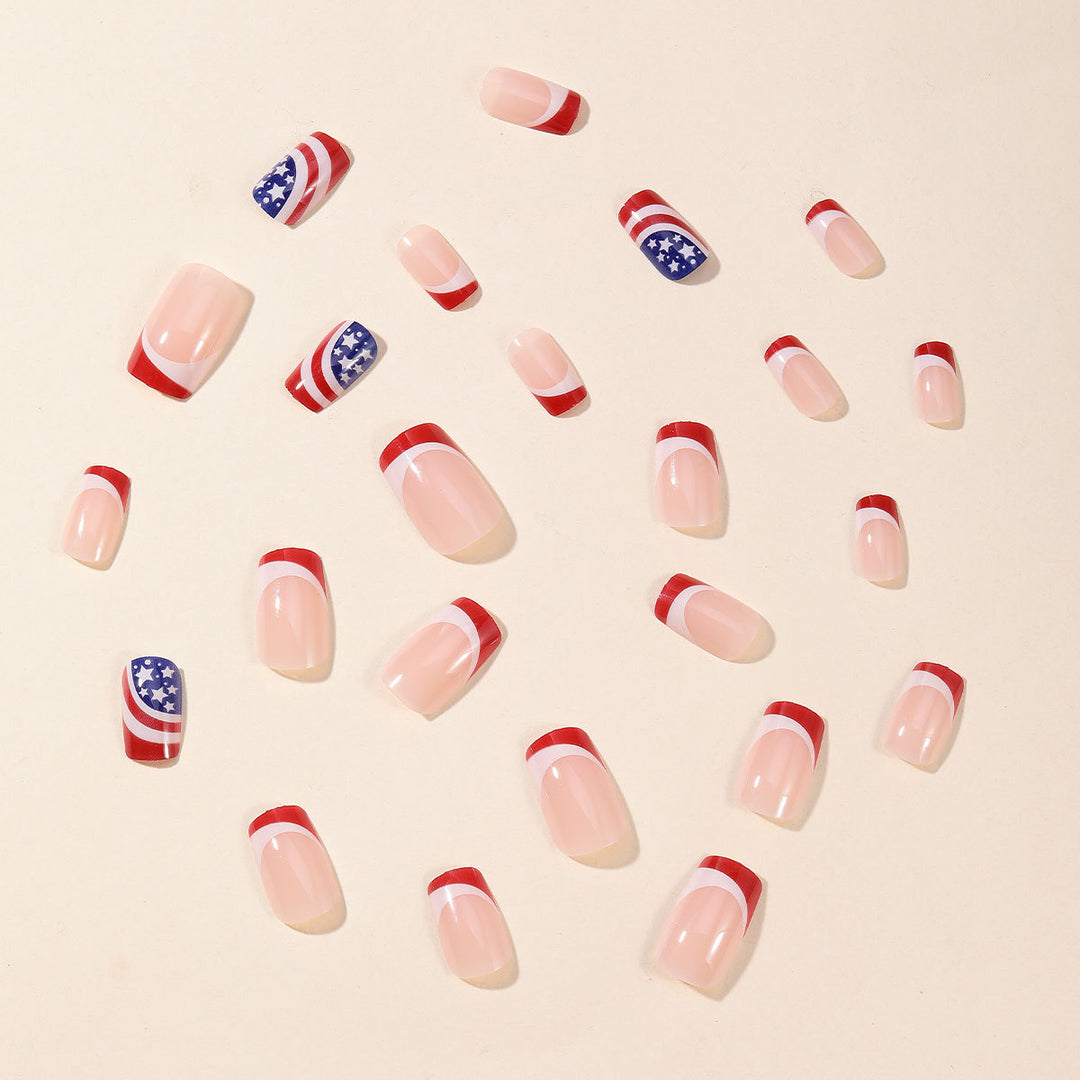 Patriotic Nail Art Extensions Bowlift