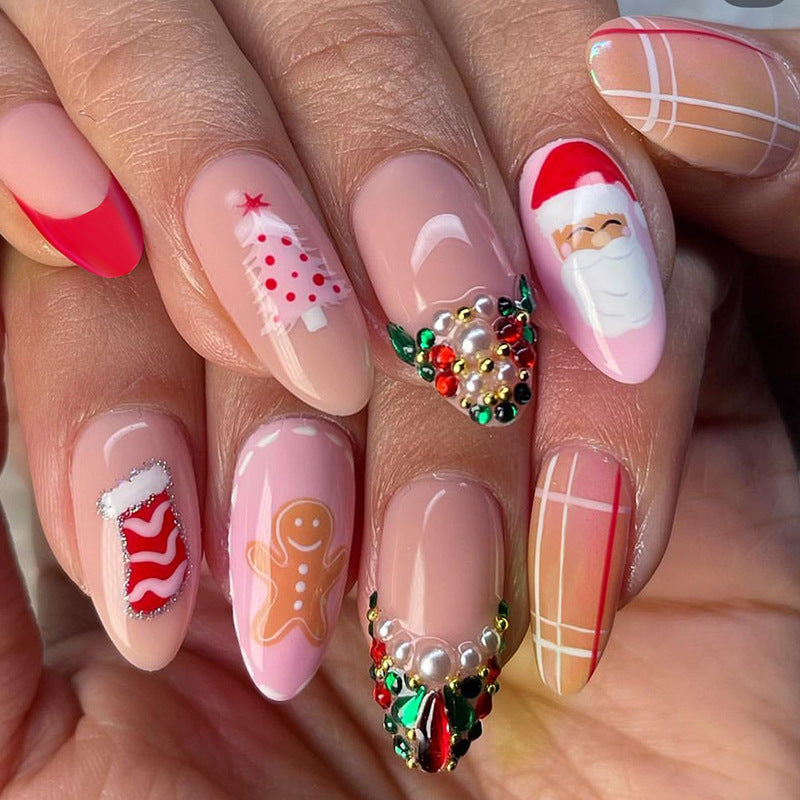 Creative Christmas Art Nail Set with Festive Motifs Bowlift