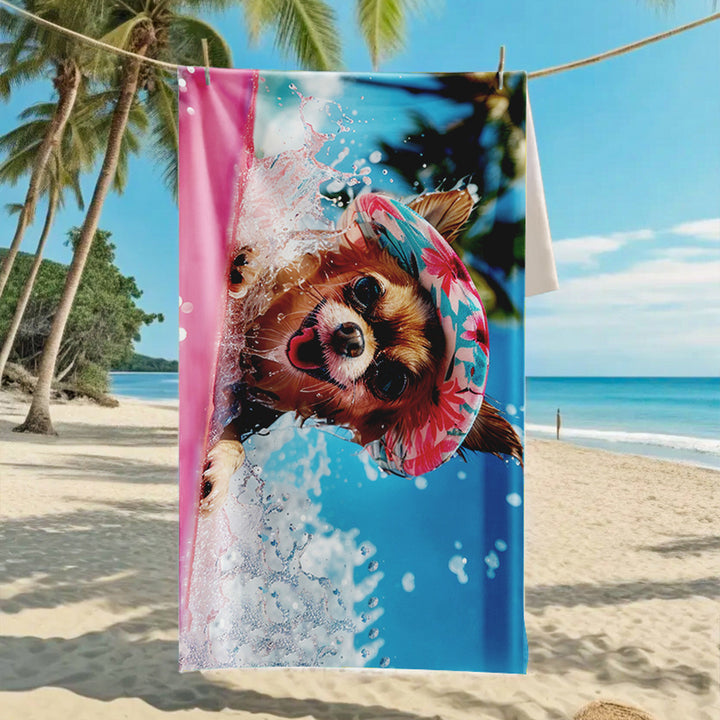 Ladies beach towel with maritime stripe pattern Bowlift
