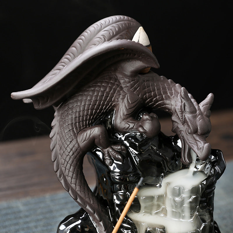Dragon-Themed Decorative Incense Fountain