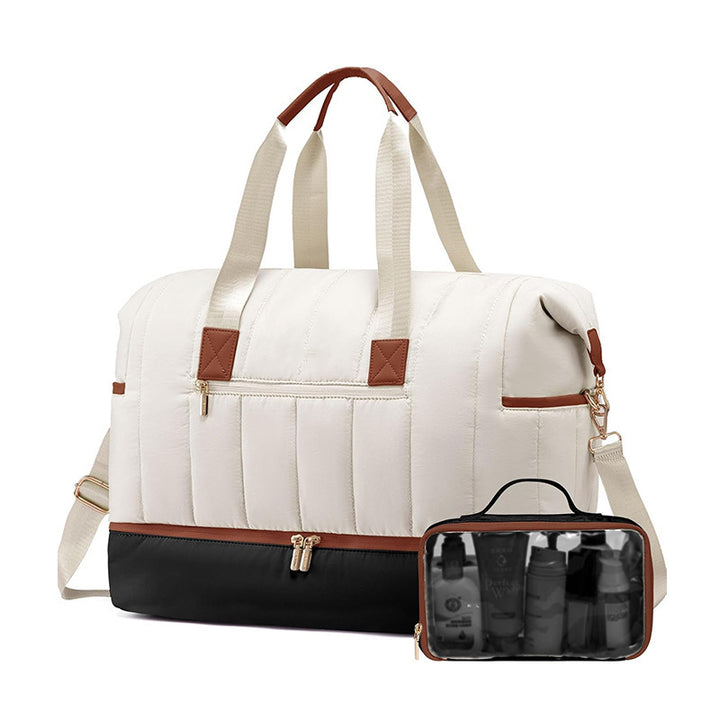 Fashionable and Practical Leisure Tote Bag with Detachable Cosmetic Pouch Bowlift