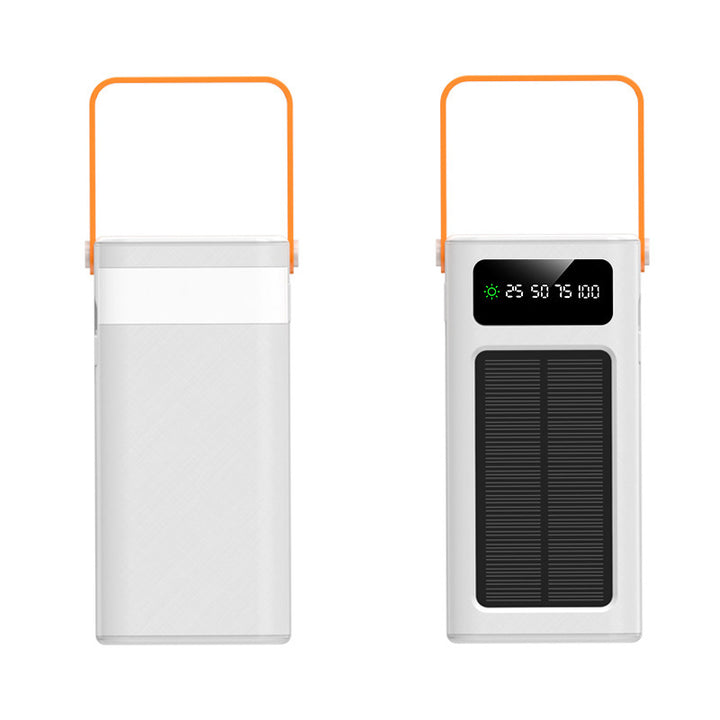 Portable Solar Power Bank with Digital Display and Practical Carrying Strap Bowlift