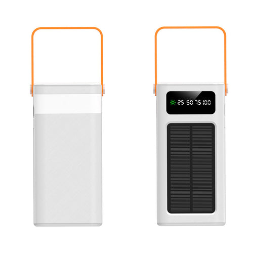 Portable Solar Power Bank with Digital Display and Practical Carrying Strap Bowlift