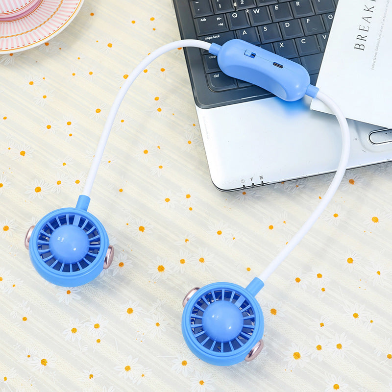 Women's Portable USB Neck Fan with Flexible Holder Bowlift