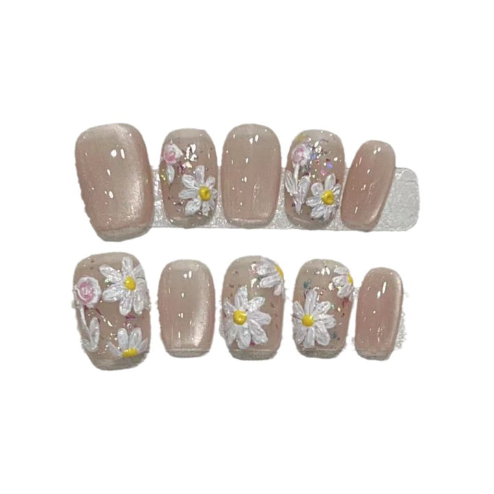 Floral-Inspired Press-On Nail Art Set Bowlift