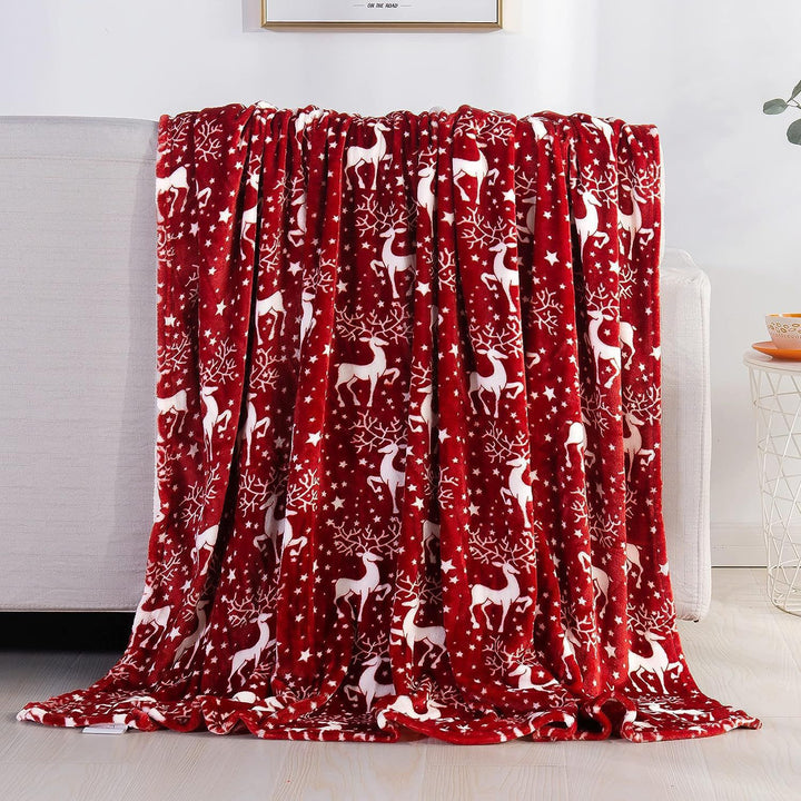 Festive Santa-Themed Plush Fleece Blanket