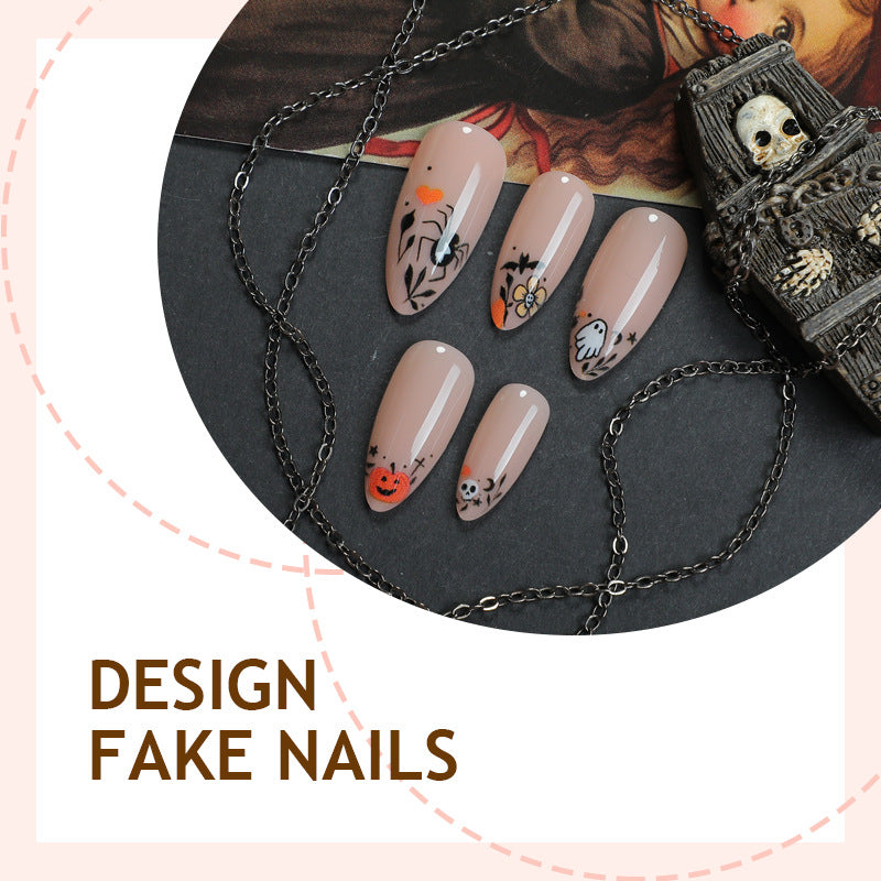 Artificial nail set with creative animal motifs and glitter effects Bowlift