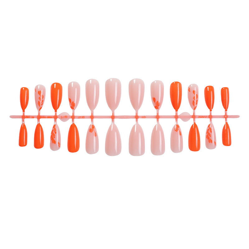 Artistic Press-On Nail Set with Seasonal Floral Designs Bowlift