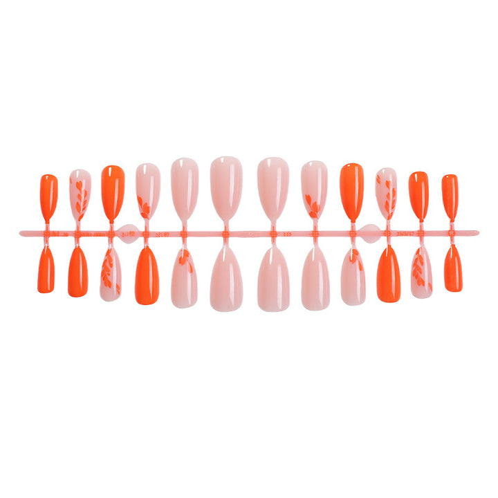 Artistic Press-On Nail Set with Seasonal Floral Designs Bowlift