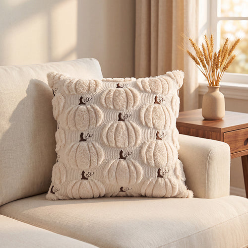 Plush Pumpkin Motif Throw Pillow