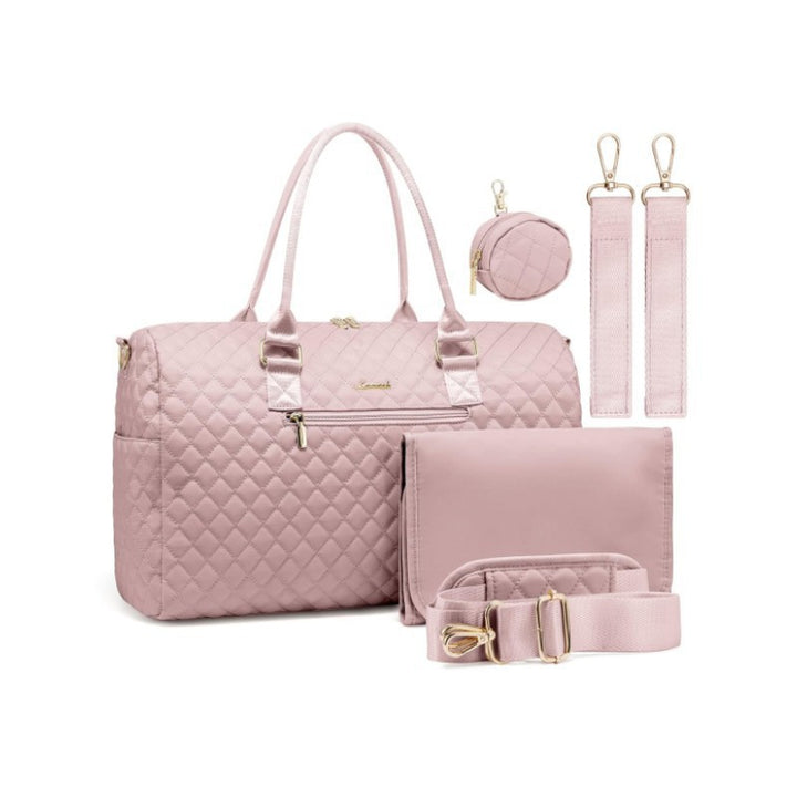 Sophisticated Quilted Travel Tote Set Bowlift