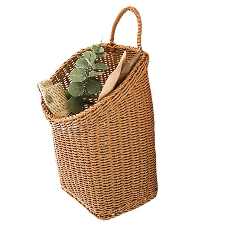 Women Handcrafted Rattan Storage Basket with Handle Bowlift