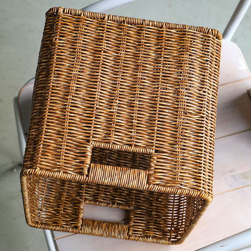 Handwoven Rustic Storage Cube Bowlift