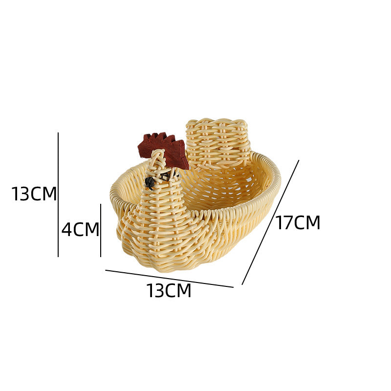 Decorative Woven Duck-Shaped Storage Basket Bowlift