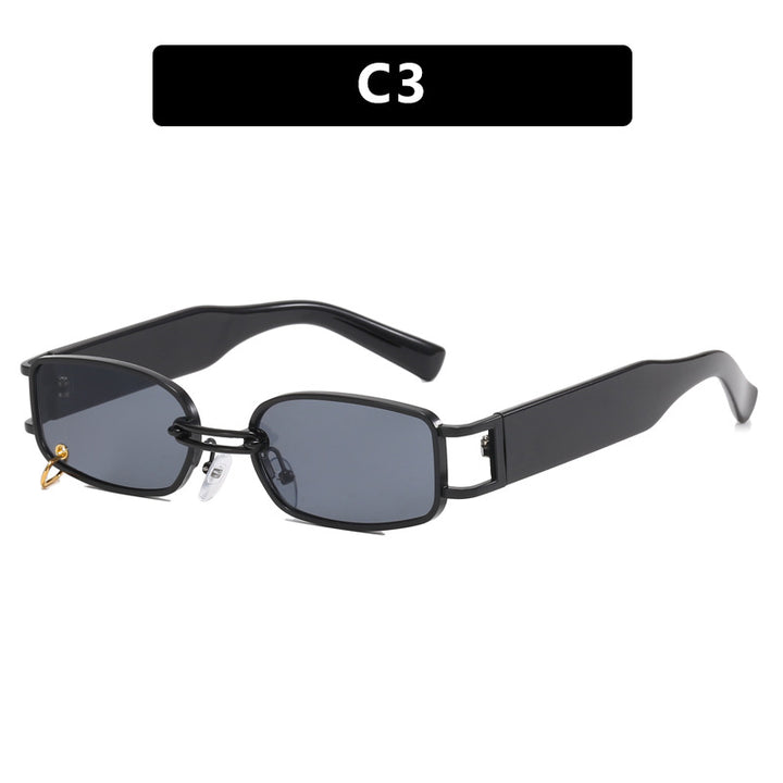 Women's fashionable sunglasses with innovative rectangular design and elegant metal accents Bowlift
