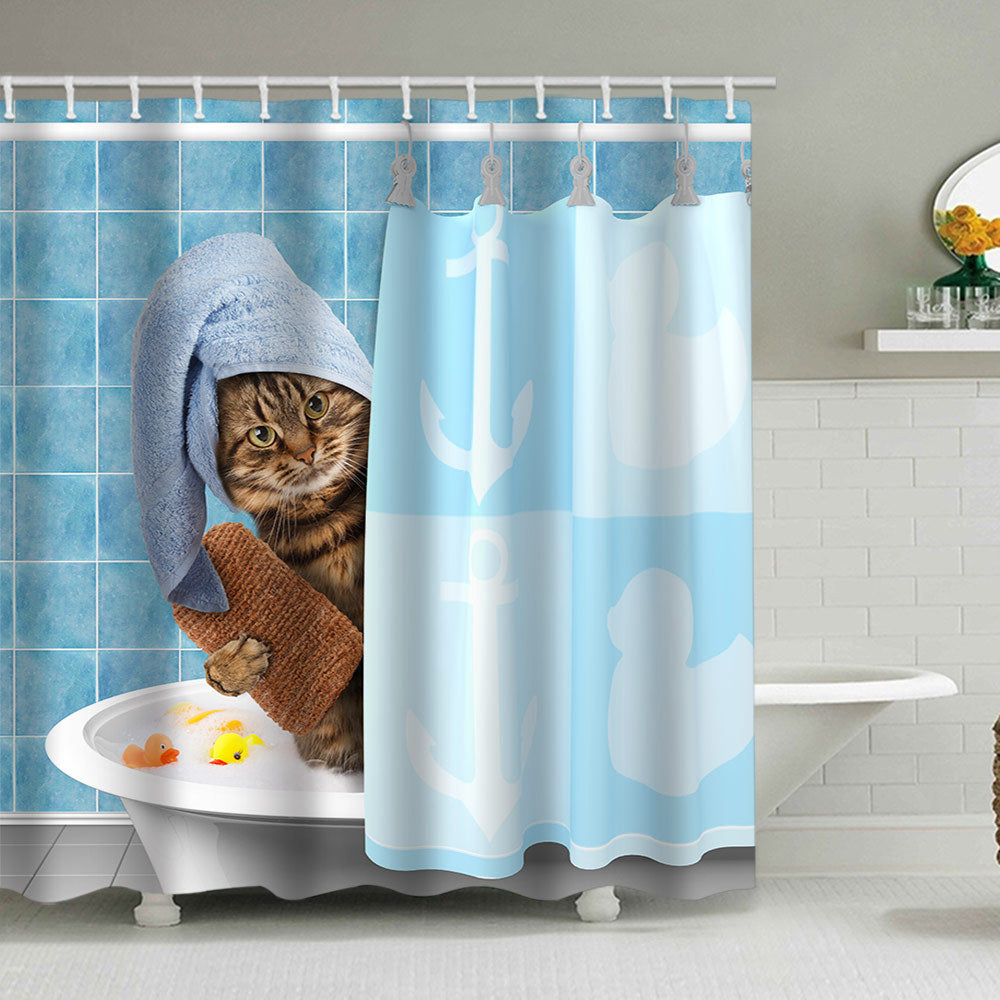 Artistic Dog Illustration Shower Curtain Bowlift