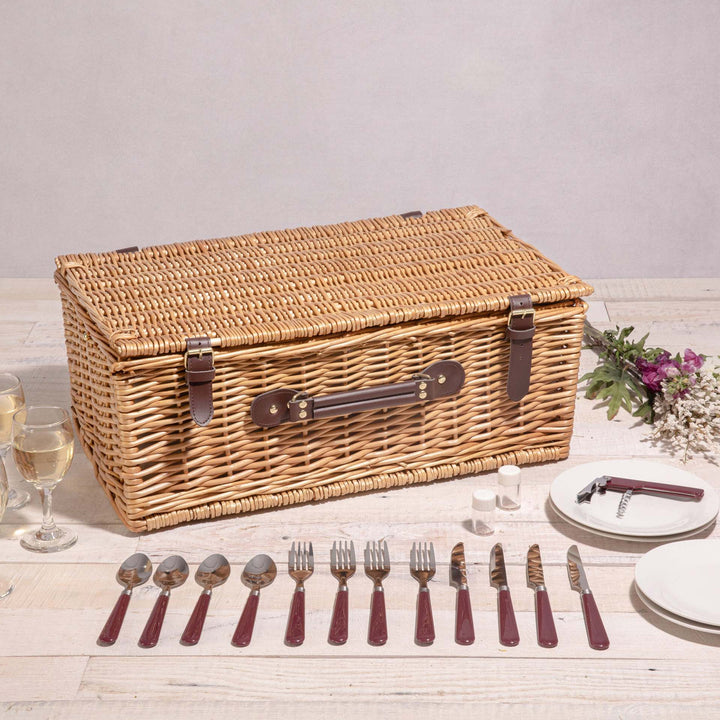 Ladies Picnic Basket with Integrated Utensils and Stylish Details Bowlift