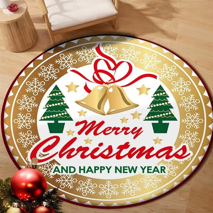 Holiday-Themed Round Floor Mat Bowlift
