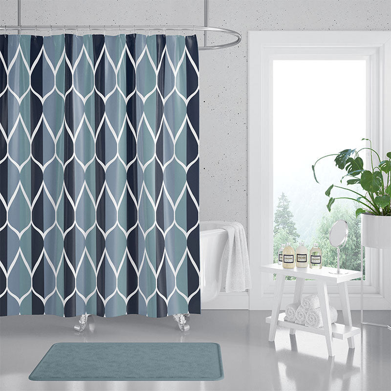 Women's Contemporary Diamond Pattern Shower Curtain Bowlift