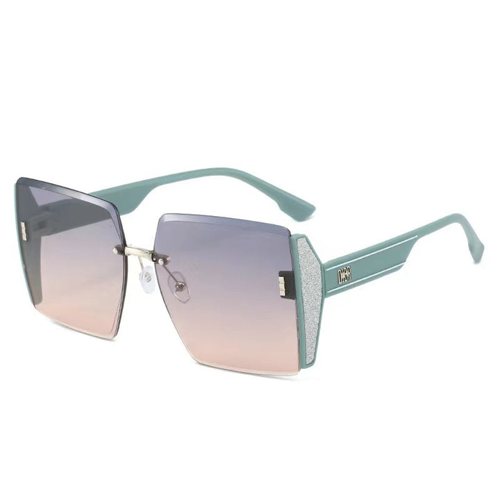Ladies extravagant square sunglasses frame with glittering accents Bowlift