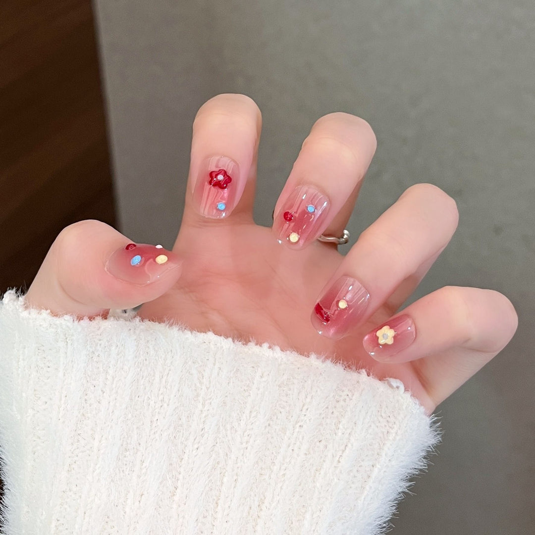 Elegant Press-On Nail Set with Glossy Finish Bowlift
