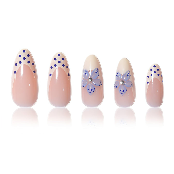 Floral Accent Pointed Nail Extensions Bowlift