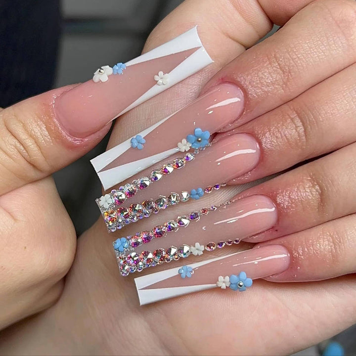 Ornate Butterfly-Inspired Acrylic Nail Extensions Bowlift
