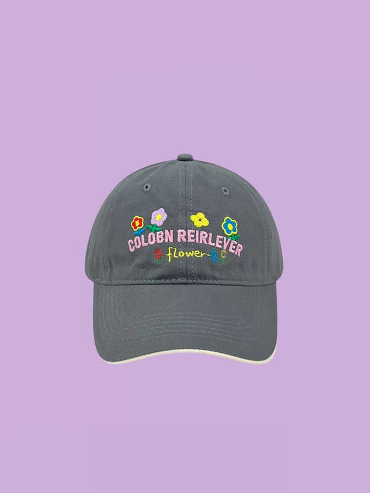 Floral Embroidered Sun Cap