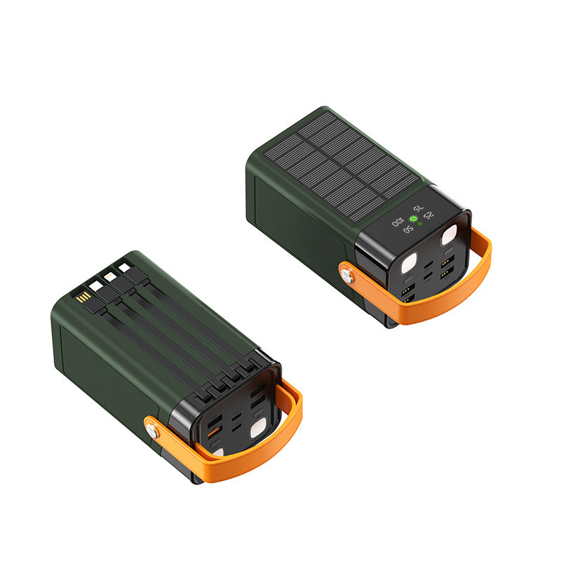 Portable solar power bank with multifunctional ports and LED display Bowlift
